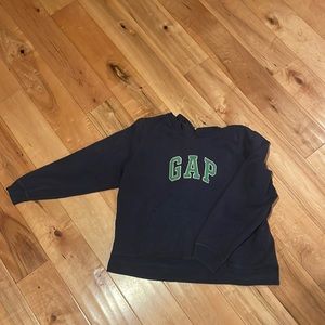 vintage gap hoodie dark blue with green logo